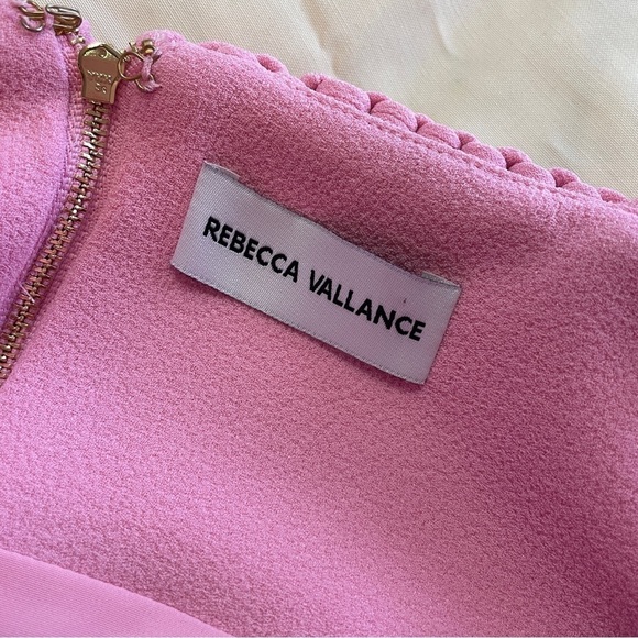Rebecca Vallance- Pink Square Neck Braid Detail Rochelle Mini Dress Size 6 - Picture 11 of 12
